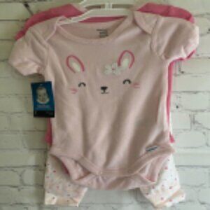 Gerber 3Pc Baby Short Sleeve Onesies and Pants Outfit
